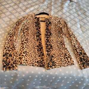 Stunning Belldini Leopard Sequin Glitter Sweater L